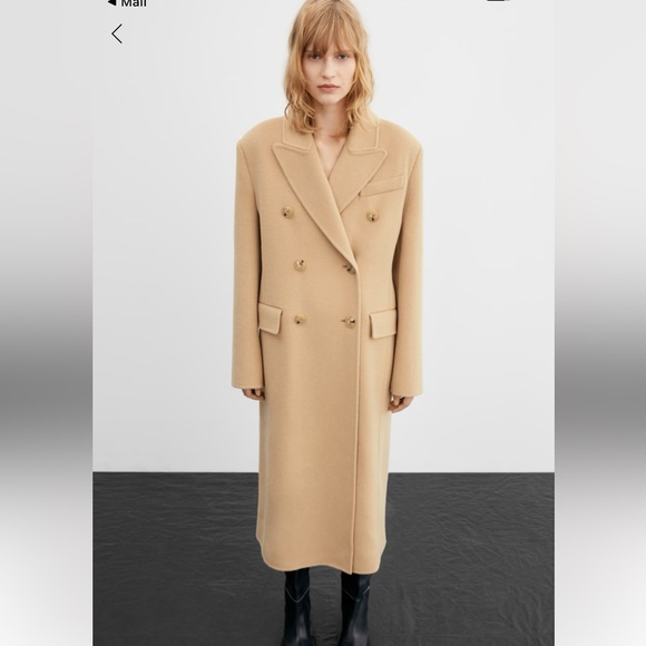 Mango Premium Wool Double Breasted Coat - Picture 3 of 6